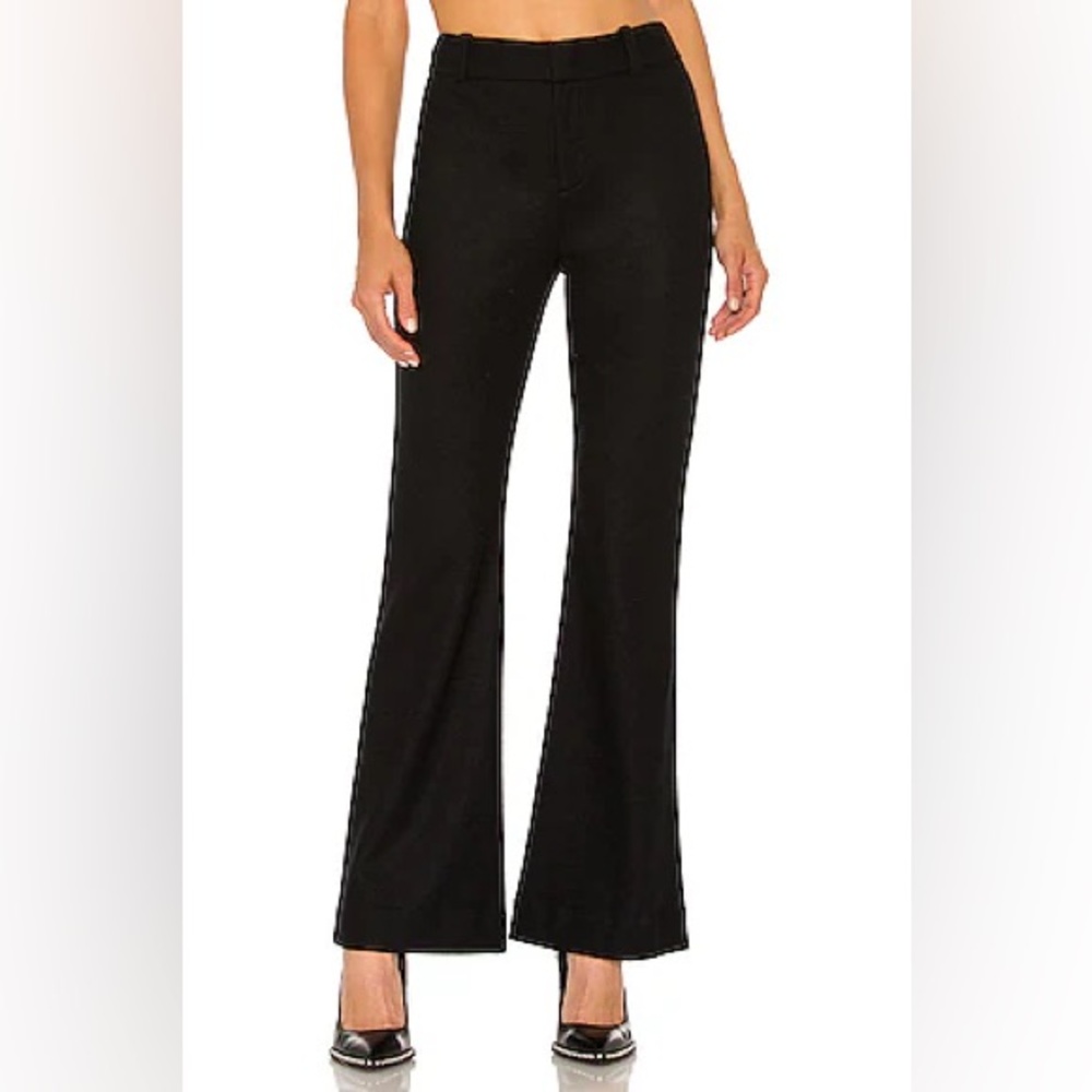 Vince Cozy Slim Black Dress Flare Leg Wool Pants Size 6